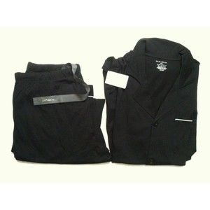 DAVID ARCHY MEN'S NEW BLACK 100%COTTON 2PC PAJAMA SET SIZE: L